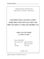Giải pháp nâng cao chất lượng nghệ thuật múa dân gian việt nam trên sân khấu ca nhạc hà nội hiện nay (tt) 