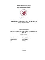 Lễ hội đình làng mỏ xã quang lang, huyện chi lăng, tỉnh lạng sơn (tt) 