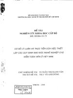 Cơ sở lý luận và thực tiễn của việc thiết lập các quy định về kiểm soát chất lượng cho hoạt động kiểm toán độc lập ở việt nam  đề tài nghiên cứu khoa học cấp bộ 