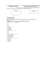 Test English 6 của sở giáo dục  đào tạo Bình Dương HK2