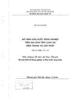 Mô hình sản xuất nông nghiệp trên địa bàn tỉnh long an  hiện trạng và giải pháp 