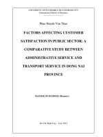 Factors affecting customer satisfaction in public sector a comparative study between administrative service and transport service in dong nai province 