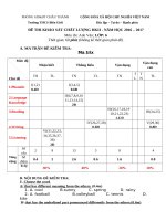 Đề kiểm tra học kỳ II môn Tiếng Anh lớp 6 huyện Châu Thành