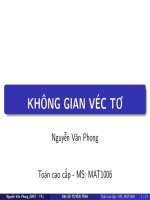 Bài giảng toán cao cấp không gian véc tơ   ths  nguyễn văn phong