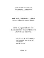 Công tác quản lý đền sóc huyện sóc sơn, thành phố hà nội (từ năm 2010 đến nay) (tt) 