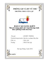 Sáng kiến kinh nghiệm rèn kĩ năng giải các loại bài tập tính theo phương trình hoá học 