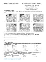 Đề và đáp án HSG Anh 6 (thí điểm) Vĩnh Tường 2013 2014