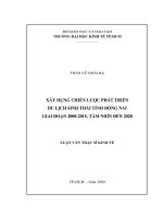 Xây dựng chiến lược phát triển du lịch sinh thái tỉnh đồng nai giai đoạn 2008 2015, tầm nhìn đến 2020 
