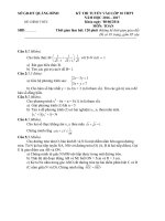 Đề thi tuyển sinh lớp 10 môn toán năm 2016 2017   sở GDĐT quảng bình 