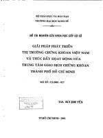 Giải pháp phát triển thị trường chứng khoán việt nam và thúc đẩy hoạt động của trung tâm giao dịch chứng khoán TP  HCM 
