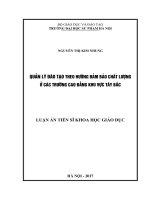 Quản lý đào tạo theo hướng đảm bảo chất lượng ở các trường cao đẳng khu vực Tây Bắc
