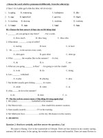 Bài tập môn Tiếng Anh lớp 6