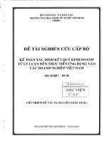 Kế toán xác định kết quả kinh doanh từ lý luận đến thực tiễn ứng dụng vào các doanh nghiệp việt nam 