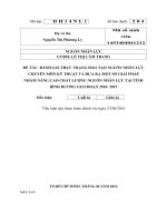 ĐỀ TÀI:  ĐÁNH GIÁ THỰC TRẠNG ĐÀO TẠO NGUỒN NHÂN LỰC CHUYÊN MÔN KỸ THUẬT VÀ ĐƯA RA MỘT SỐ GIẢI PHÁP NHẰM NÂNG CAO CHẤT LƯỢNG NGUỒN NHÂN LỰC TẠI TỈNH BÌNH DƯƠNG GIAI ĐOẠN 2010 2015