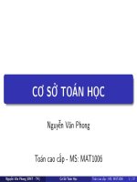 Bài giảng toán cao cấp cơ sở toán học   ths  nguyễn văn phong