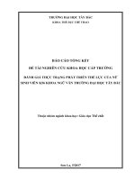 Đánh giá thực trạng phát triển thể lực của nữ sinh viên k56 khoa ngữ văn trường đại học tây bắc 