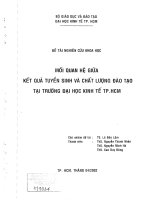 Mối quan hệ giữa kết quả tuyển sinh và chất lượng đào tạo tại trường đại học kinh tế TP HCM  bảng tóm tắt 