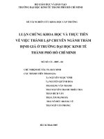 Luận chứng khoa học và thực tiễn về việc thành lập chuyên ngành thẩm định giá ở trường đại học kinh tế TP  HCM 