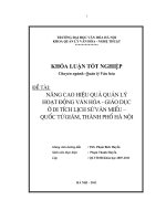 Nâng cao hiệu quả quản lý hoạt động văn hóa   giáo dục ở di tích lịch sử văn miếu   quốc tử giám , thành phố hà nội (tt) 