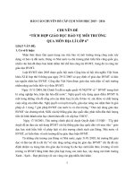 Chuyên đề tích hợp giáo dục bảo vệ môi trường qua môn địa lí lớp 6 