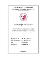 Phát triển du lịch tại làng nghề làm bánh tẻ phú nhi, thị xã sơn tây (tt) 