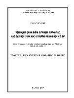 Vận dụng quan điểm sư phạm tương tác vào dạy học sinh học 9 trường trung học cơ sở (tt) 