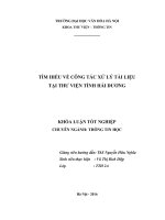Tìm hiểu về công tác xử lý tài liệu tại thư viện tỉnh hải dương (tt) 