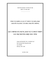 Quá trình xây dựng, bảo vệ và phát triển giá trị thương hiệu bác tôm (tt) 