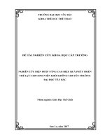 Nghiên cứu biện pháp nâng cao hiệu quả phát triển thể lức cho sinh viên khối không chuyên trường đại học tây bắc 