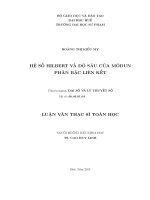 LUẬN VĂN THẠC SĨ TOÁN HỌC: HỆ SỐ HILBERT VÀ ĐỘ SÂU CỦA MÔĐUN PHÂN BẬC LIÊN KẾT