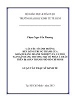 Các yếu tố ảnh hưởng đến lòng trung thành của khách hàng doanh nghiệp vừa và nhỏ tại ngân hàng TMCP á châu trên địa bàn TPHCM 