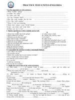 Đề cương ôn tập Tiếng Anh lớp 6 bài 13