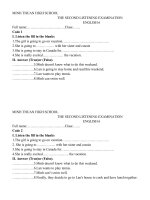 Đề thi nghe tiếng Anh 6 co file nghe