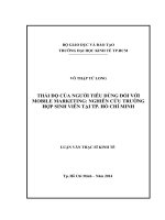 Thái độ của người tiêu dùng đối với mobile marketing nghiên cứu trường hợp sinh viên tại TP  hồ chí minh 