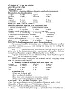 Đề thi học kỳ 2 tiếng anh lớp 8