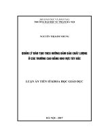 Quản lý đào tạo theo hướng đảm bảo chất lượng ở các trường cao đẳng khu vực Tây Bắc (LA tiến sĩ)
