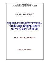 Tự do hóa lãi suất để hướng tới tự do hóa tài chính   thúc đẩy hội nhập kinh tế việt nam với khu vực và thế giới 