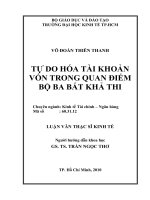Tự do hóa tài khoản vốn trong quan điểm bộ ba bất khả thi 