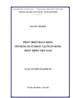 PHÁT TRIỂN HOẠT ĐỘNG TÍN DỤNG XUẤT KHẨU TẠI NGÂN HÀNG PHÁT TRIỂN VIỆT NAM