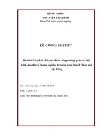 Giải pháp chủ yếu nhằm tăng cường quản trị vốn kinh doanh tại doanh nghiệp tư nhân kinh doanh than mỏ việt dũng