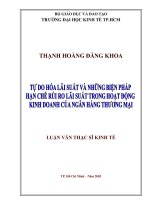 Tự do hóa lãi suất và những biện pháp hạn chế rủi ro lãi suất trong hoạt động kinh doanh của ngân hàng thương mại 