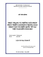 Thực trạng và những giải pháp phát triển LOGISTICS trong giao nhận vận tải biển quốc tế tại việt nam đến năm 2015 