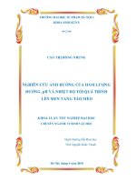 Nghiên cứu ảnh hưởng của hàm lượng đường, pH và nhiệt độ tới quá trình lên men vang táo mèo (Khóa luận tốt nghiệp)