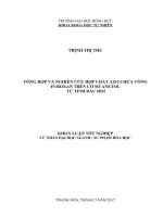 Khóa luận thu TỔNG hợp và NGHIÊN cứu hợp CHẤT AZO CHỨA VÒNG FUROXAN TRÊN cơ sở ANETOL 