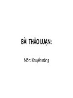 Bài thảo luận nhóm lập kế hoạch triển khai chương trình dự án khuyến nông về rau an toàn  