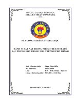 ĐỀ CƯƠNG NGHIÊN cứu KHOA học hành vi bắt nạt trong nhóm trẻ em trai ở bậc trung học trong nhà trường phổ thông 