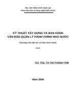 KỸ THUẬT xây DỰNG và BAN HÀNH văn bản QUẢN lý HÀNH CHÍNH NHÀ nước 
