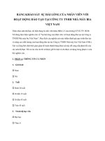 hai long cua nhan vien voi hoat dong dao tao tai cong ty TNHH nha may bia viet nam