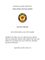 NGHIÊN cứu HIỆU lực của một số LOẠI THUỐC TRỪ sâu SINH học TRONG VIỆC PHÒNG TRỪ sâu hại TRÊN cây cải NGỌT 2016 tại vườn RAU TRƯỜNG đại học HỒNG đức