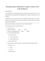 Customer satisfaction for co opmart’s customer service in ho chi minh